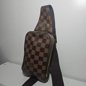 Authentic Louis Vuitton Damier Geronimo Cross body bag with COA